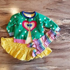 Hanna Andersson Rainbow Heart Outfit Size 90